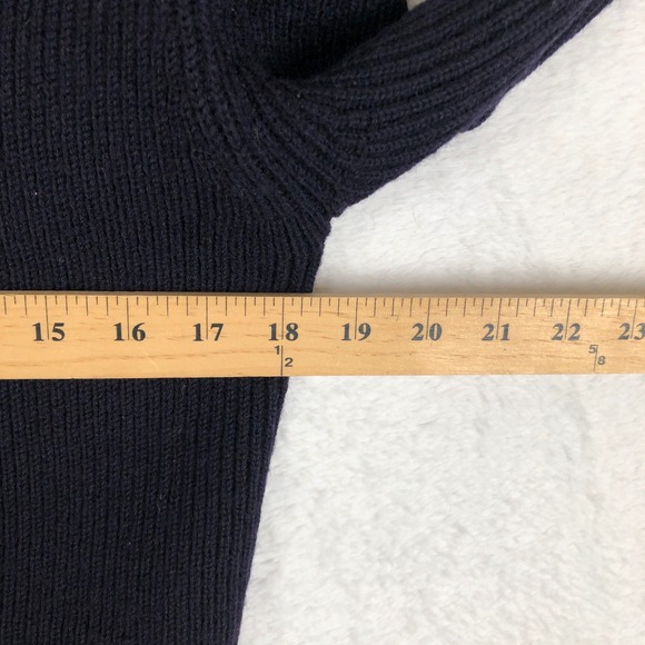 VTG JAEGER 100% Wool Shawl Collar Cardigan Sweater Sz S/M 34" Blue Pockets - Picture 8 of 9